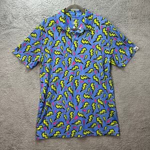 Proud 90 Men's Large Golf Shirt Lightning Bold Design Wild Outdoor Performance